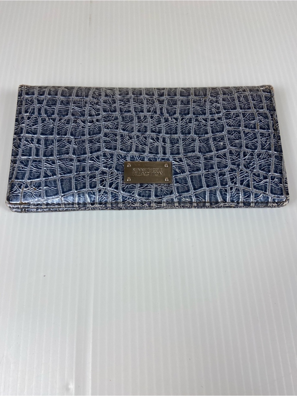 Kenneth Cole Reaction Navy Croc-Embossed Wallet